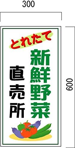安全・サイン８「とれたて野菜販売」看板 新鮮野菜直売所看板 600&times;300mm