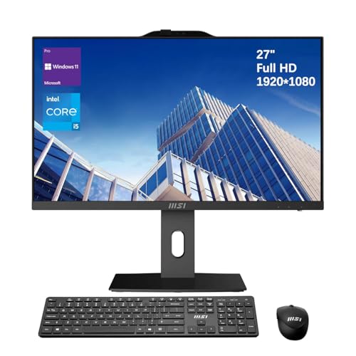 Image of msi PRO AP272P Business All-in-One Desktop, Intel Core i5-14400 | 32GB RAM, 1TB SSD, 27 inch IPS FHD 100Hz Eye-Care Display, IR FHD Webcam, Wi-Fi 6E, HDMI, DP, Wireless KB & Mouse, Win 11 Pro