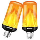 KOHEOPT Upgraded LED Flame Light Bulbs, 4 Modes Flickering Light Bulbs with Upside Down...