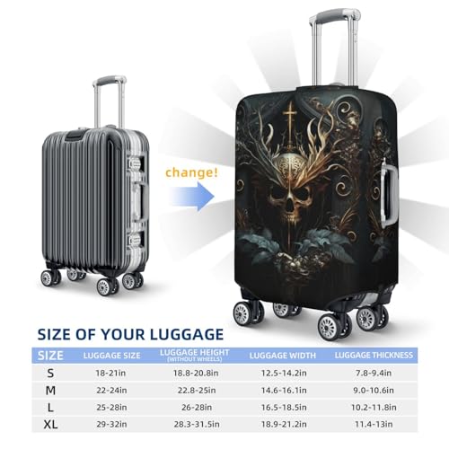 VOSERY Travel Luggage Cover - Vintage Ornate Skull Washable Suitcase Covers Protector Fits 18-32 Inch Luggage4