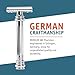 MERKUR 38C Double Edge Safety Razor - Bright Chrome, Extra Large Barber Pole Grip Brass Handle, Made in Germany, Plastic-Free, Two Piece Design, Closed Comb, Straight Bar