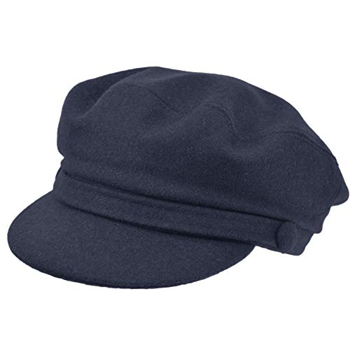 Melegari Gorro Popular Marino de Génova, Gorro Skipper, Gorro con Visera, Gorro de Lana, Fabricado en Italia, Otoño/Invierno, turquesa, 56