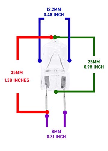 Mandala Crafts G8 Halogen Light Bulb With 2 Prong Base Jcd Xenon T4 Type 35-Watt 120 Volt Dimmable Warm White Pack Of 10 #TOP1