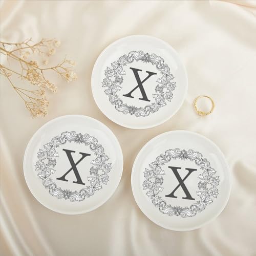 Ne perdez plus vos bagues : porte-clé initiales X avec plateau bijoux - 3