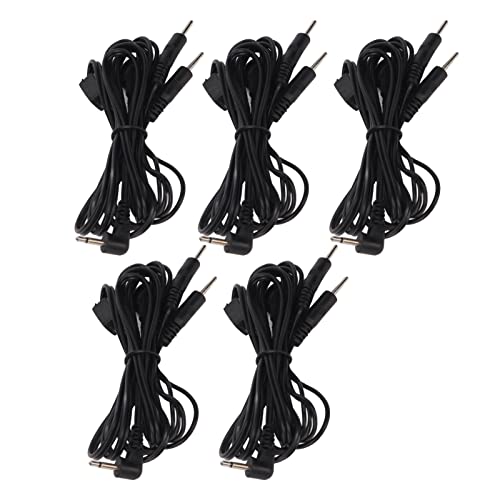 Wires, Copper Foil Wire PVC Cover 2.5mm Elbow Plug 5pcs Pin Electrode Wires Black for Beauty Salon