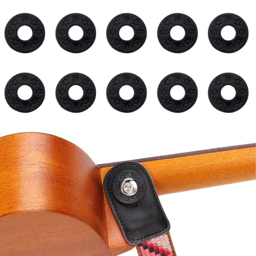 EYVRPAU 10 Stück Gitarrengurt Schlösser Gurtblöcke Silikon Gitarrengurt Blöcke Gitarre Strap Locks Gitarren Gurt Schlösser Gitarrengurt Blöcke Gurtschlösser Gummi Gitarren Gurt Blöcke Gitarren Schutz