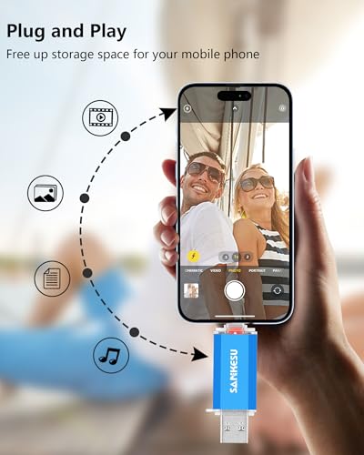 SANKESU USB C Flash Drive 256GB Thumb Drive for Android Phone USB 3.1 Type-A & Type-C Dual OTG Photo Storage Memory Stick Compatible with PC Laptop Macs Smartphone Tablet