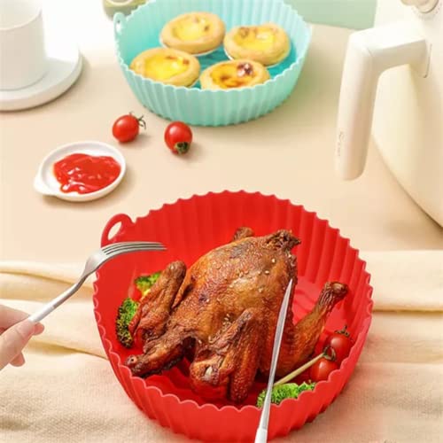 Kit 2 Peças Air Fryer Silicone Reutilizável Resistente ao Calor Livre de BPA Forma Redonda de Silico