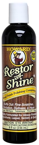 Howard Products Hardwood Floor Polish - Restor-A-Shine Wood Polisher for Furniture, Polishing Compound, Polish Compound, 8 oz