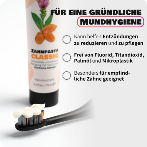 Zahnheld Nature Classic Zahnpasta ohne Fluorid, vegan, Kurkuma & Kokosöl – Ansicht 4