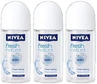 Nivea Fresh Natural 48 Hours Deodorant Roll on 50 Ml. 3 Pack l