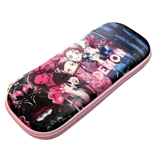 Image of Funfob Demon Slayer Pencil Box For School College For Pen Pencil Or Other Stationery Products Pencil Pouch Travel Or Cosmetic Case (Demon Pink) - Polyester
