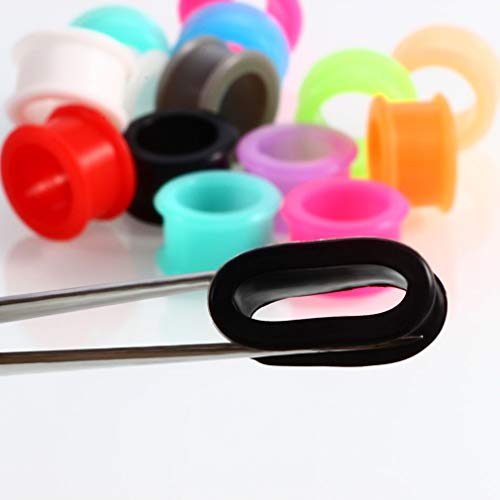 12Pairs Silicone Tunnels Ear Gauges Kit 6G-22mm Double Flared Saddle Expander for Women Men Body Piercing Jewelry Gauge4