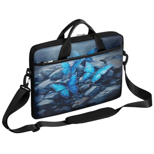 Bolsa para laptop con diseño mariposa azul 15 pulgadas