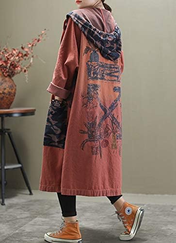 Duberess Women Fashion Loose Distressed Denim Trench Jacket Coat Casual Plus Size Jean Outerwear - Image 6