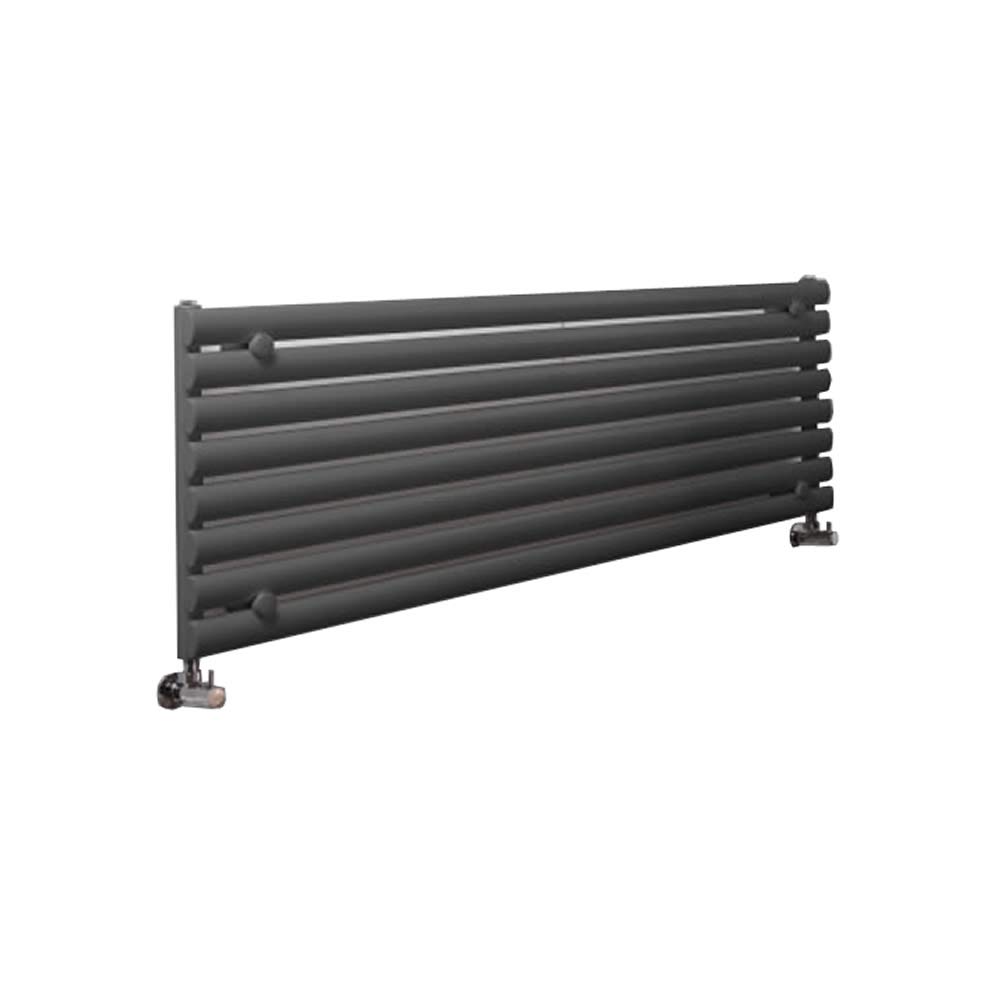 Milano Aruba Anthracite Horizontal Single Oval Panel Radiator - 472mm x 1780mm