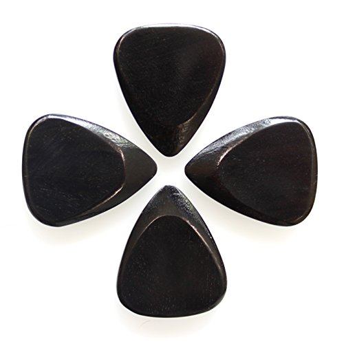 Médiators en ébène africain timtf-afe-4 en bois précieux pour guitare acoustique