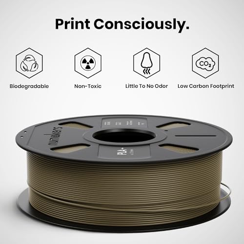Image of NUMAKERS PLA+ 3D Printer Filament, 1.75mm, Dimensional Accuracy + /- 0.03 mm, 1 kg Spool (2.2 lbs), Compatible with Most FDM Printers (Military Khakhi)