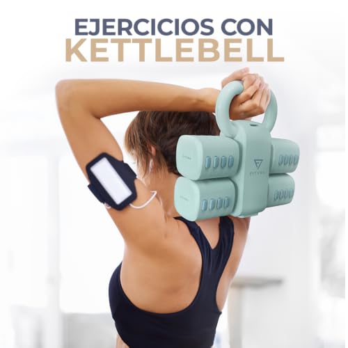 Mancuernas 1-3 kg y kettlebell 2,5-6,5 kg ajustables para entrenar fuerza sin ocupar espacio 4