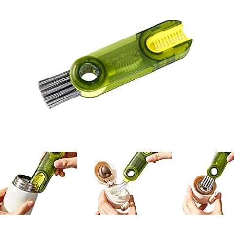 3 in 1 Cup Lid Crevice Cleaning Brush,Bottle Cleaning Brush,Multifunctional Cleaning Brush for Feeding Nozzle Glass Cup Cover,Gap Detail Brush Kitchen Cleaning Tools Cover