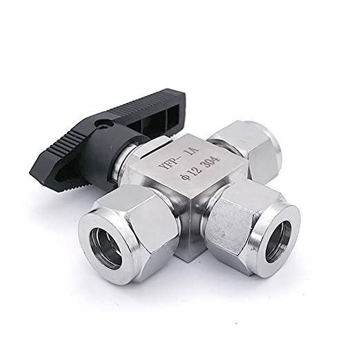Válvula de bola de compresión premium puerto L en acero SS304 de 8mm para gas y aceite 2