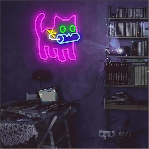 Lampe néon chat LED à intensité variable pour chambre