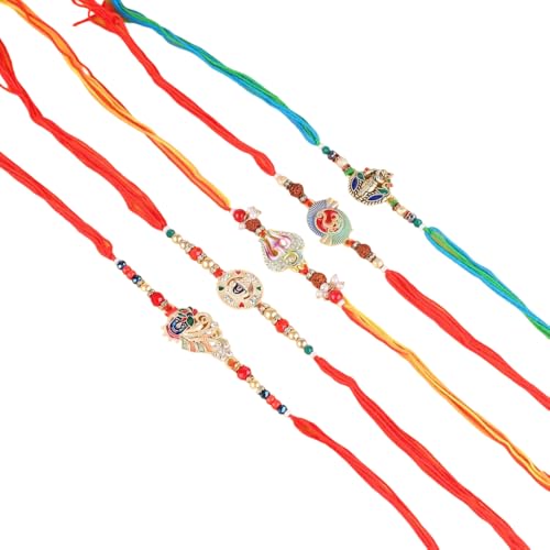 Image of Traditional Handmade Rakhi For Brothers | Designer Pearl, & Beaded Wrist Bands For Bhai| Thread Rakhi For Siblings | Elegant Handcrafted Bracelet For Raksha Bandhan