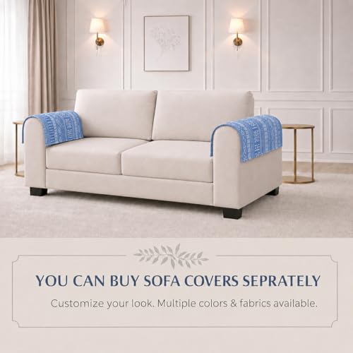 Image of STITCHNEST 'Verdant Bohemian Stories' Sofa Armrest Cover | Elegant Jacquard Fabric, Washable & Durable for Modern Living (18 x 22 Inches)