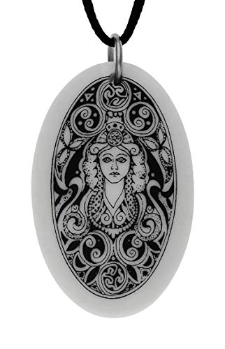 Preisvergleich Produktbild Celtic Brigantia Anhänger, oval, Porzellan, handgefertigt