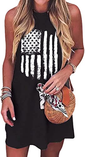 Image of Hotter Than a Hoochie Coochie Mini Dress Women Vintage Country Music Tank Dress Sleeveless Summer Vacation Dress