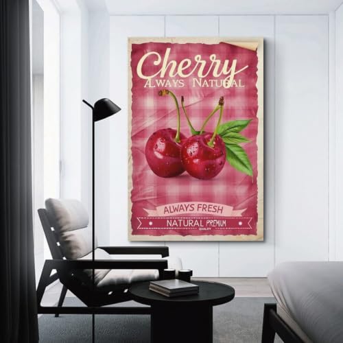Affiches esthétiques murales Fresh Cherry Label 02 de salon 60 x 90