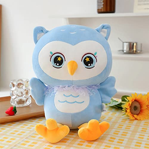 Image of Tickles Ellie Owl Super Soft Stuffed Plush Animal Toy for Kids Boys Girls Birthday Gift (Color: Blue; Size: 30 cm)