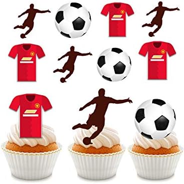 24 x Stand up Man Utd Style Cupcake Toppers Edible Wafer Card