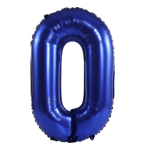 Image of YPSelected 32 Inch Large Foil Helium Number Balloon Birthday Wedding Party 0-9 (Navy Blue, 0)