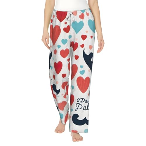 Pantalon de pyjama femme Love Dad imprimé en polaire thermique douce