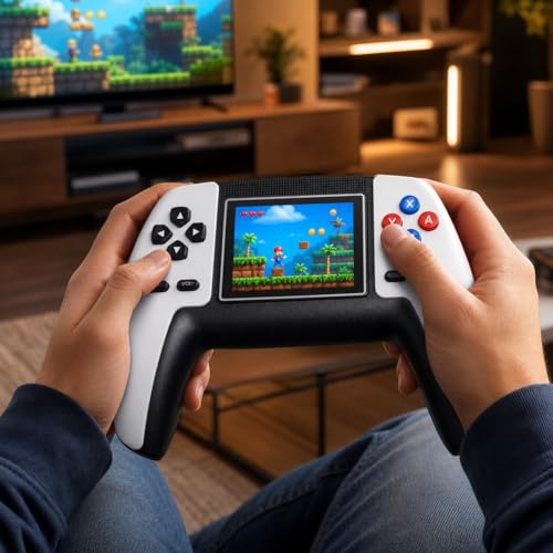 Image of Retro Video Game Console 520 in 1 for Kids & Adults, Rechargeable Handheld Gaming Controller, AV TV Output, Built-in Classic Games, Portable, Gift for Boys & Girls, Random Colour (P5)