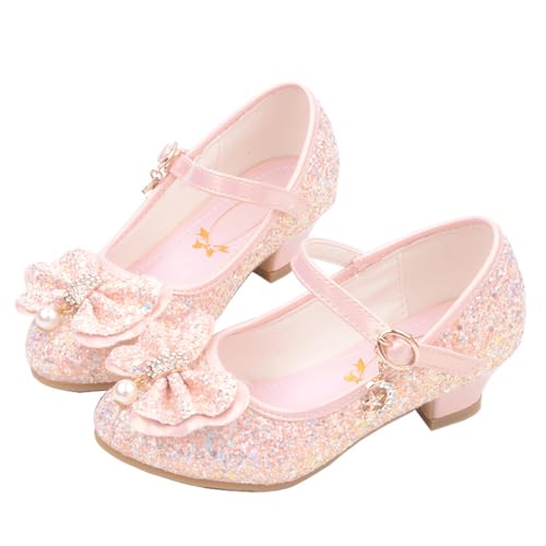 Girls Dress Shoes Mary Jane Sparkly Ballet Flats for Kids Butterfly Princess Shoes for Dress-Up Party 5555