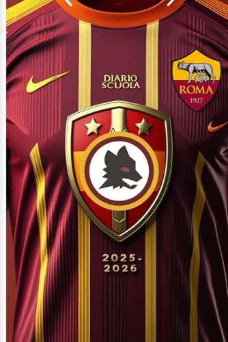 Diario Scuola Calcio: Agenda Settimanale per Studenti con Pianificatore Giornaliero e Calendario Accademico – Design AS Roma