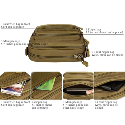 Sac messager polyvalent Tan WLXW multi-position Molle - 4