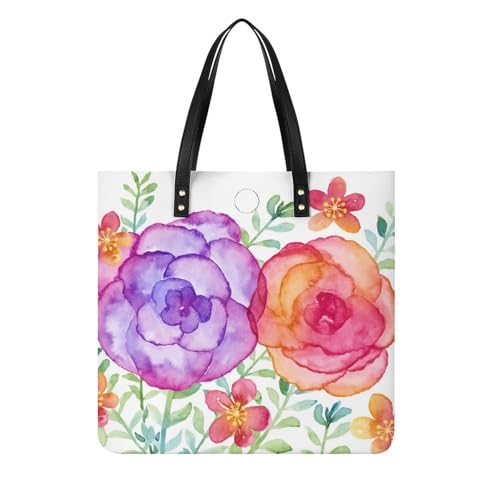 Tote bag rose et violette en tissu 39x39cm pour femme active