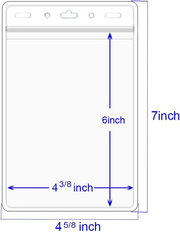 Miniatura 2 de Paquete de 10 portatarjetas extra grandes de 4 38 x 6 pulgadas para pasaporte e insignia, plástico transparente resistente de 4 x 6 pulgadas,