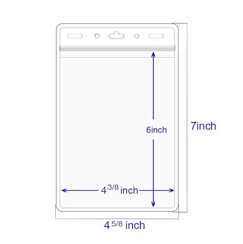 50 Pack - Extra Large 4 3/8 X 6 Passport & Badge Holder - Heavy Duty Clear Plastic 4 X 6 Card Insert Protector For Sports Tickets, Press Passes And Name Badges By Winure #TOP1