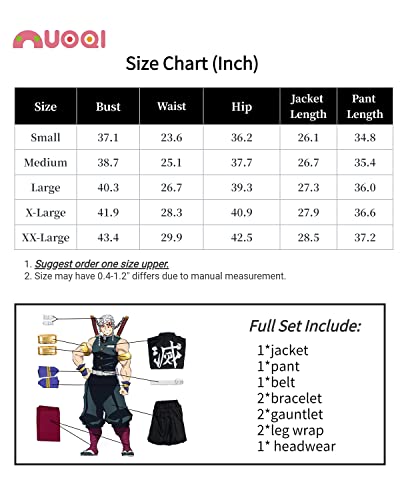 Nuoqi Zentisu Tanjiro Cosplay Adulto Giyuu Tomioka Traje Shinobu Anime Halloween Fantasia, Preto, X-