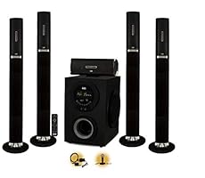 Acoustic Audio AAT3002 Tower 5.1 Home Theater Bluetooth Speaker System with Optical Input and Mic