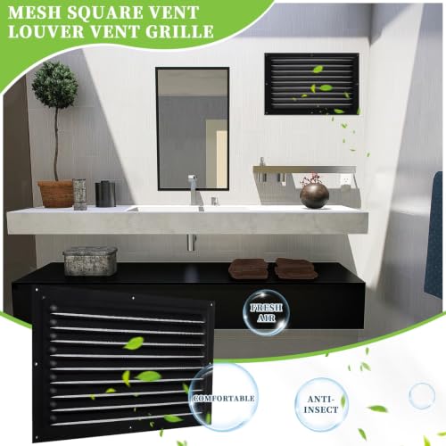 4 Pack 8" x 12" Metal Shed Vents with Screen Mesh, Black by Sel Natural - Used condition - Image 5