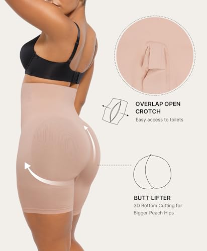 Image of SHAPELLX Tummy Control Shapewear for Women High Waisted Body Shaper Shorts Thigh Slimming Underwear