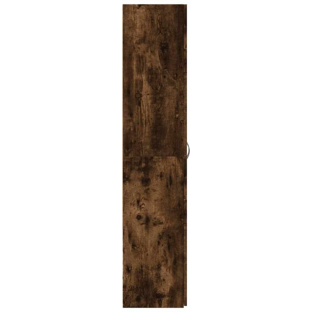 Brokky Schedario Rovere Fumo 60x32x153 cm in Truciolato-Cassettiera,Mobiletto da Ufficio con Serratura,Regolabile per Cartelle Sospese,Superficie Testurizzata,per Ufficio,Studio