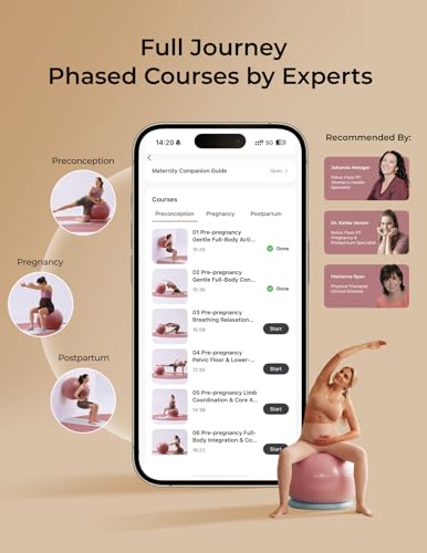 Image of Momcozy BirthEase Pregnancy Ball Set, Birthing Ball with App Full-Journey Courses, BPA-Free PVC & Anti Burst Exercise Yoga Ball for Maternity, Labor, Physio, Recovery