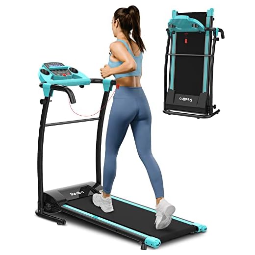Redliro Electric Treadmill Foldable Exercise Walking Machince for Apartment Home/Office Jogging Compact Folding Easy Assembly 12 Preset Program 2 Wheels LCD Display