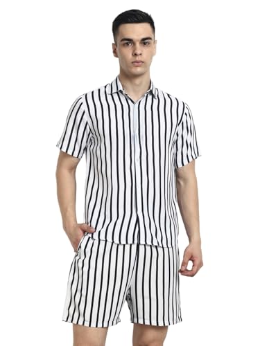 Image of LERIYA FASHION Co Ord Set for Men | Trendy Night Dress for Boys | T-Shirt and Shorts Combo for Lounge | Stylish Summer and Travel Wear | Men's Matching Two-Piece for Vacation